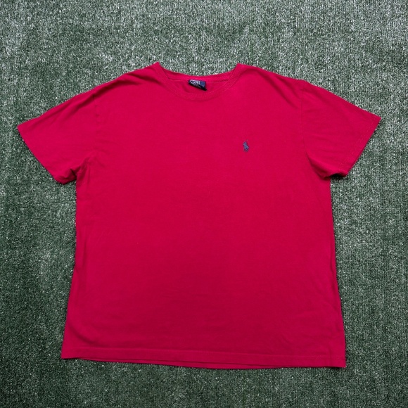 VINTAGE Polo Ralph Lauren T Shirt Men's Size M Red Short Sleeve Pony Y2K Tee - Picture 1 of 7